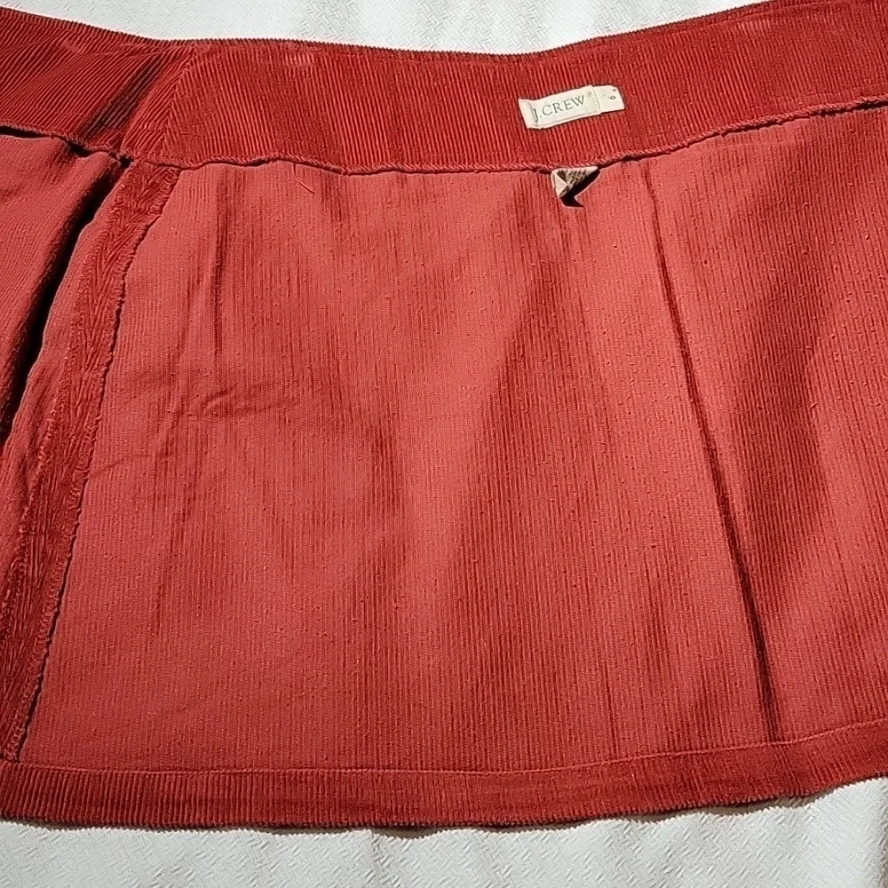 J.Crew Brick Red Corduroy Mini Skirt Size 6